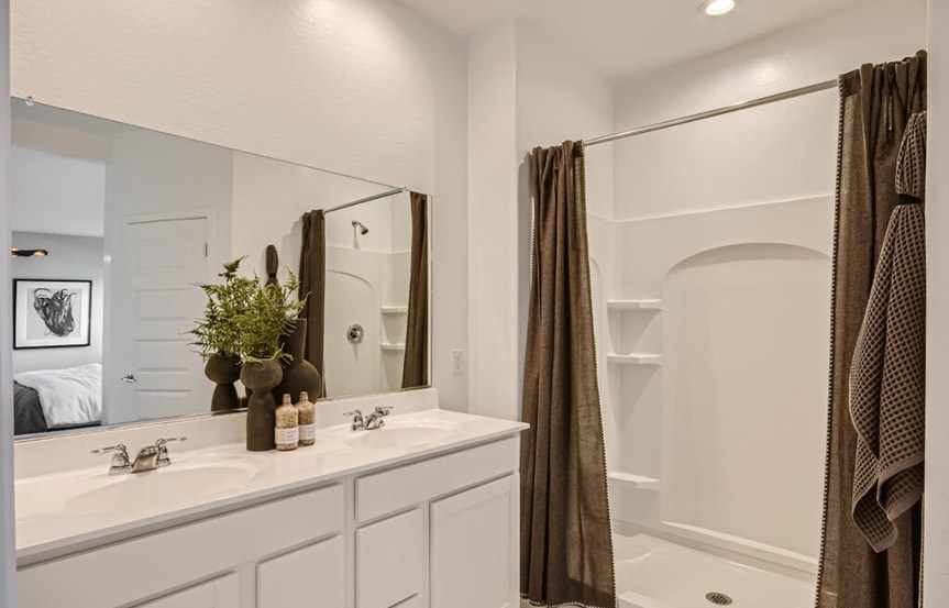 Lewis model home Owners Bath by Lennar Homes in Alamar community in Avondale, AZ