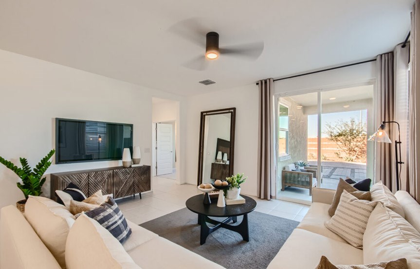 Lewis model home Great Room by Lennar Homes in Alamar community in Avondale, AZ