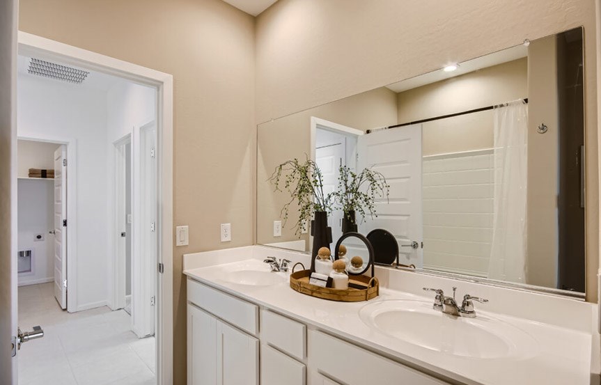 Lewis model home bathroom 2 by Lennar Homes in Alamar community in Avondale, AZ