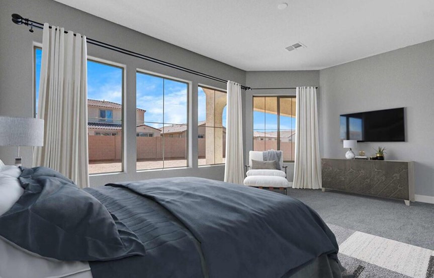 Cedarcrest primary bed by David Weekley Homes at Alamar in Avondale, AZ