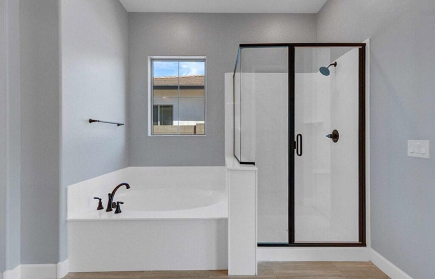 Cedarcrest primary bath by David Weekley Homes at Alamar in Avondale, AZ