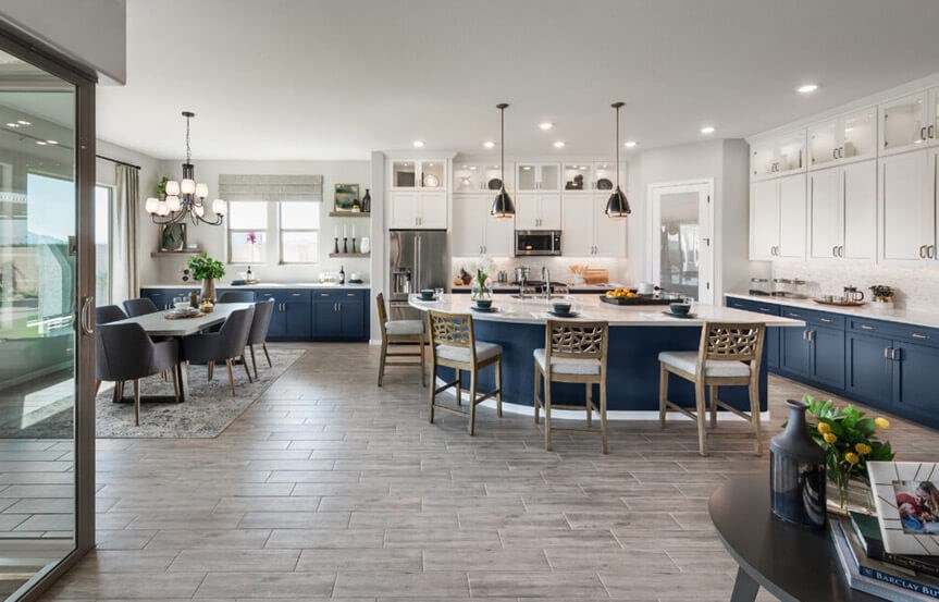 Azalea model Kitchen and Dining by David Weekley Homes at Alamar in Avondale, AZ