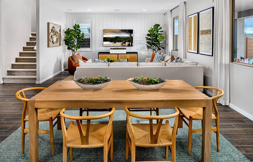 Ridge Ponderosa model Dining and Family Room by Brookfield Residential at Alamar in Avondale, AZ