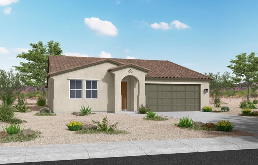 Prescott Spanish elevation by William Ryan Homes at Alamar in Avondale, AZ