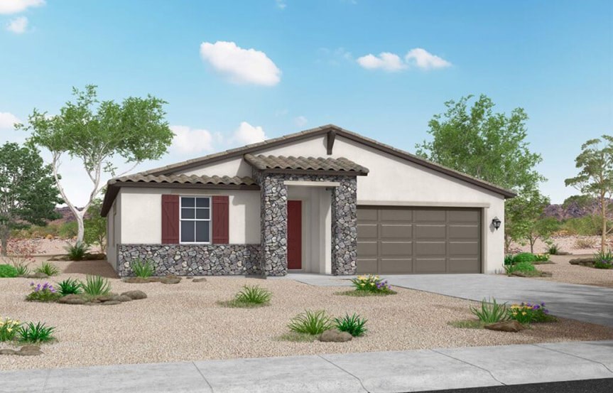 Prescott Hacidena elevation by William Ryan Homes at Alamar in Avondale, AZ