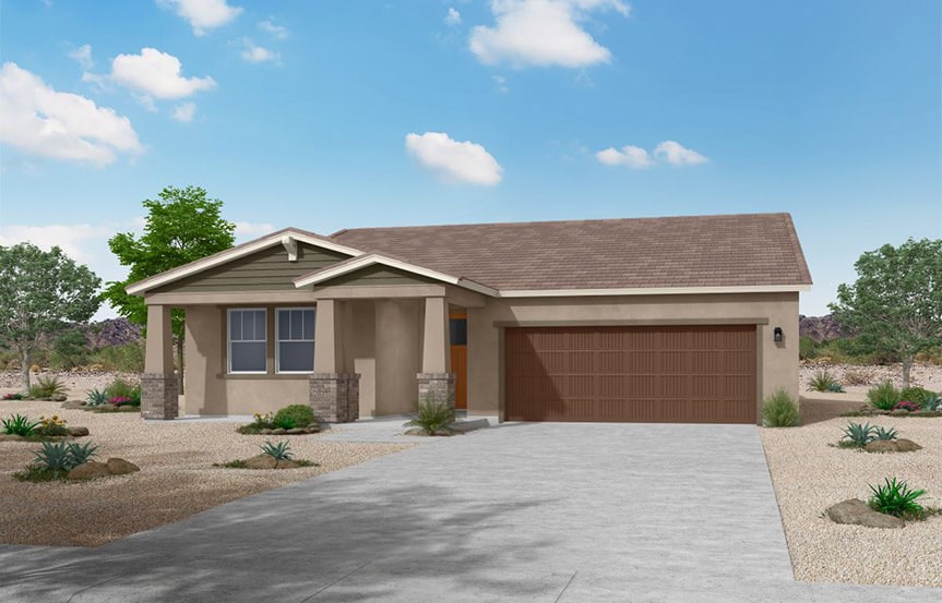 Flagstaff Craftsman elevation by William Ryan Homes at Alamar in Avondale, AZ